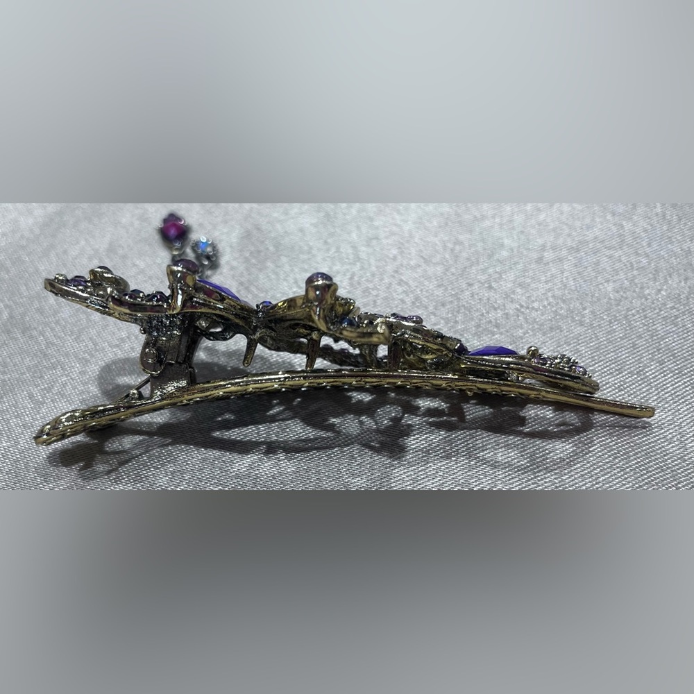 Purple Butterfly Rhinestone Hair Clip - Picture 4 of 7